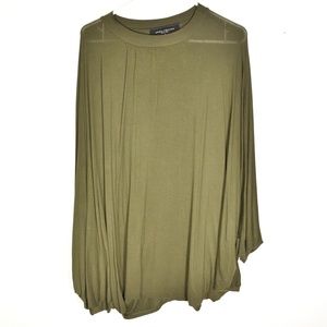 Akira Chicago Black Label Green Poncho Shawl Shirt